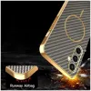 Coque arrière Phonesta Luxury Carbon Fiber avec MagSafe pour Samsung Galaxy S24 FE - Marron 6