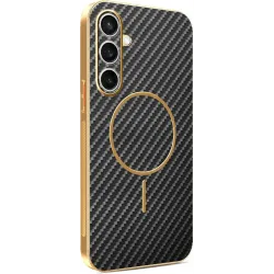 Coque arrière Phonesta Luxury Carbon Fiber avec MagSafe pour Samsung Galaxy S24 FE - Noir