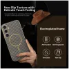 Coque arrière Phonesta Luxury Carbon Fiber avec MagSafe pour Samsung Galaxy S25 Plus/S24 Plus - Marron 2