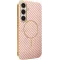 Coque arrière Phonesta Luxury Carbon Fiber avec MagSafe pour Samsung Galaxy S25 Plus/S24 Plus - Rose