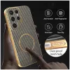 Coque arrière Phonesta Luxury Carbon Fiber avec MagSafe pour Samsung Galaxy S25 Ultra - Marron 5
