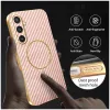 Coque arrière Phonesta Luxury Carbon Fiber avec MagSafe pour Samsung Galaxy S25/S24 - Rose 5