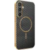 Coque arrière Phonesta Luxury Carbon Fiber avec MagSafe pour Samsung Galaxy S25/S24 - Noir 0