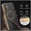 Coque arrière Phonesta Luxury Carbon Fiber avec MagSafe pour Samsung Galaxy S25/S24 - Noir 5