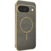 Coque arrière Phonesta Luxury Carbon Fiber avec MagSafe pour Google Pixel 9 - Marron
