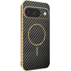 Coque arrière Phonesta Luxury Carbon Fiber avec MagSafe pour Google Pixel 9 - Noir