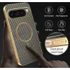 Coque arrière Phonesta Luxury Carbon Fiber avec MagSafe pour Google Pixel 9 Pro - Marron 7