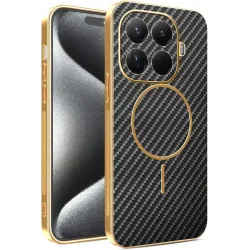Coque arrière Phonesta Luxury Carbon Fiber avec MagSafe pour Xiaomi 15T Pro - Noir