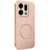Coque arrière Phonesta Luxury Carbon Fiber avec MagSafe pour Oppo Find X9 - Rose 0