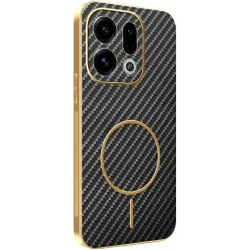 Coque arrière Phonesta Luxury Carbon Fiber avec MagSafe pour Oppo Find X9 - Noir