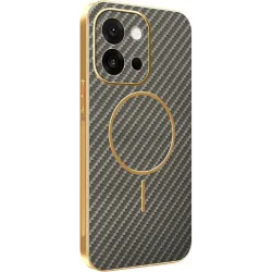 Coque arrière Phonesta Luxury Carbon Fiber avec MagSafe pour Oppo A6 Pro - Marron
