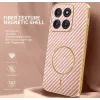 Coque arrière Phonesta Luxury Carbon Fiber avec MagSafe pour Motorola Edge 70 - Rose 1