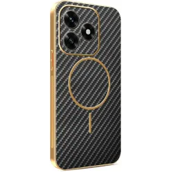 Coque arrière Phonesta Luxury Carbon Fiber avec MagSafe pour HONOR X5c Plus - Noir