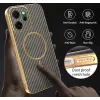 Coque arrière Phonesta Luxury Carbon Fiber avec MagSafe pour Oppo Reno14 F/FS - Marron 7