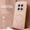 Coque arrière Phonesta Luxury Carbon Fiber avec MagSafe pour Xiaomi Redmi Note 15 4G/5G / Xiaomi Poco M8 - Rose 2
