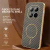 Coque arrière Phonesta Luxury Carbon Fiber avec MagSafe pour Xiaomi Redmi Note 15 Pro 5G - Marron 2