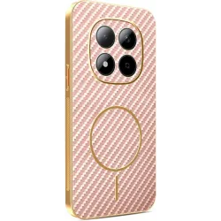 Coque arrière Phonesta Luxury Carbon Fiber avec MagSafe pour Xiaomi Redmi Note 15 Pro 5G - Rose