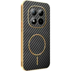 Coque arrière Phonesta Luxury Carbon Fiber avec MagSafe pour Xiaomi Redmi Note 15 Pro Plus / Xiaomi Poco M8 Pro - Noir