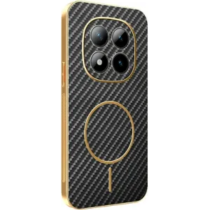 Coque arrière Phonesta Luxury Carbon Fiber avec MagSafe pour Xiaomi Redmi Note 15 Pro Plus / Xiaomi Poco M8 Pro - Noir