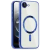 Coque arrière Phonesta Luxury Crystal avec MagSafe pour Apple iPhone 17e/16e - Transparent/Bleu foncé