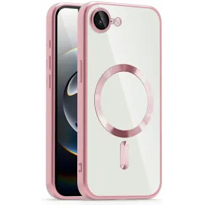 Coque arrière Phonesta Luxury Crystal avec MagSafe pour Apple iPhone 17e/16e - Transparent/Rose