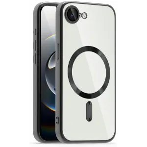 Coque arrière Phonesta Luxury Crystal avec MagSafe pour Apple iPhone 17e/16e - Transparent/Noir