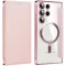 Coque portefeuille Phonesta Luxury Crystal avec MagSafe pour Samsung Galaxy S24 Ultra - Rose