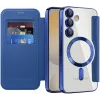 Coque portefeuille Phonesta Luxury Crystal avec MagSafe pour Samsung Galaxy S24 FE - Bleu foncé 2
