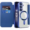 Coque portefeuille Phonesta Luxury Crystal avec MagSafe pour Samsung Galaxy S25 Plus/S24 Plus - Bleu foncé 2