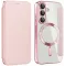 Coque portefeuille Phonesta Luxury Crystal avec MagSafe pour Samsung Galaxy S25 Plus/S24 Plus - Rose