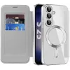 Coque portefeuille Phonesta Luxury Crystal avec MagSafe pour Samsung Galaxy S25 Plus/S24 Plus - Argent 2