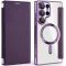 Coque portefeuille Phonesta Luxury Crystal avec MagSafe pour Samsung Galaxy S25 Ultra - Violet foncé