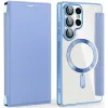 Coque portefeuille Phonesta Luxury Crystal avec MagSafe pour Samsung Galaxy S25 Ultra - Bleu clair