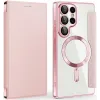 Coque portefeuille Phonesta Luxury Crystal avec MagSafe pour Samsung Galaxy S25 Ultra - Rose