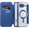Coque portefeuille Phonesta Luxury Crystal avec MagSafe pour Google Pixel 9a - Bleu foncé 2