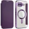 Coque portefeuille Phonesta Luxury Crystal avec MagSafe pour Google Pixel 9a - Violet foncé