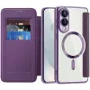 Coque portefeuille Phonesta Luxury Crystal avec MagSafe pour Samsung Galaxy S25 Edge - Violet foncé 2