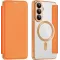 Coque portefeuille Phonesta Luxury Crystal avec MagSafe pour Samsung Galaxy S26 Plus - Orange