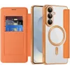 Coque portefeuille Phonesta Luxury Crystal avec MagSafe pour Samsung Galaxy S26 Plus - Orange 1