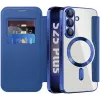 Coque portefeuille Phonesta Luxury Crystal Puffed avec MagSafe pour Samsung Galaxy S25/S24 - Bleu foncé 2