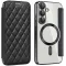 Coque portefeuille Phonesta Luxury Crystal Puffed avec MagSafe pour Samsung Galaxy S25 Plus/S24 Plus - Noir