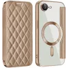 Coque portefeuille Phonesta Luxury Crystal Puffed avec MagSafe pour Apple iPhone 17e/16e - Or désert