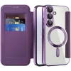Coque portefeuille Phonesta Luxury Crystal Puffed avec MagSafe pour Samsung Galaxy A36/A56 - Violet foncé 2
