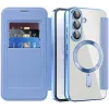 Coque portefeuille Phonesta Luxury Crystal Puffed avec MagSafe pour Samsung Galaxy A36/A56 - Bleu clair 2