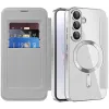 Coque portefeuille Phonesta Luxury Crystal Puffed avec MagSafe pour Samsung Galaxy A36/A56 - Argent 2
