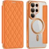 Coque portefeuille Phonesta Luxury Crystal Puffed avec MagSafe pour Samsung Galaxy S26 Ultra - Orange 0