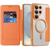 Coque portefeuille Phonesta Luxury Crystal Puffed avec MagSafe pour Samsung Galaxy S26 Ultra - Orange 1
