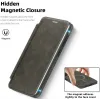 Coque portefeuille Phonesta Luxury Leather avec MagSafe pour Samsung Galaxy S25 Edge - Gris 5