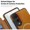 Coque portefeuille Phonesta Luxury Leather avec MagSafe pour Samsung Galaxy S25 Edge - Marron clair 8