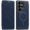 Coque portefeuille Phonesta Luxury Leather avec MagSafe pour Samsung Galaxy S25 Ultra - Bleu foncé